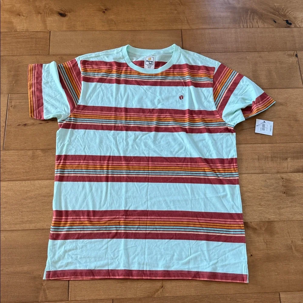 Hang Ten Men's Sky Blue & Maroon Striped Short-Sleeve Tee - Picture 1 of 2